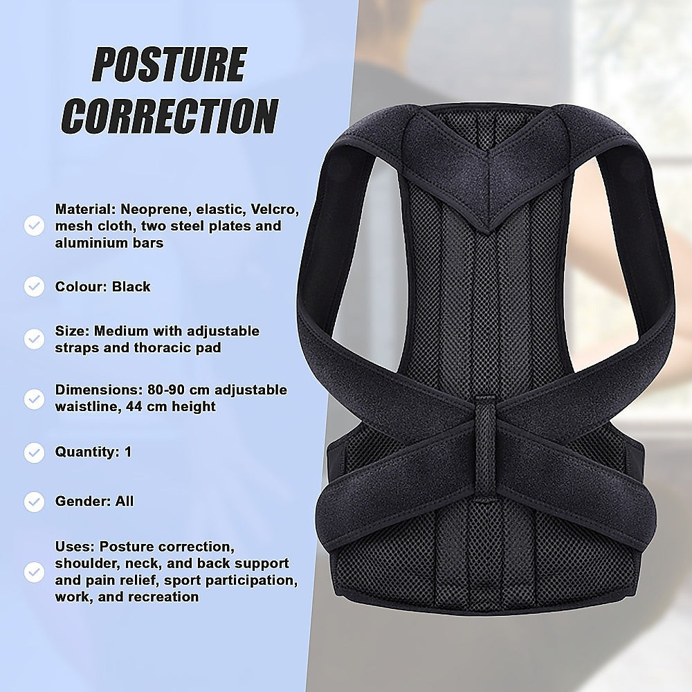 Lower Back Brace Unisex Posture Corrector Lumbar Support - Medium V63-823911