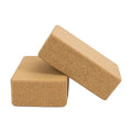 2 x Cork Yoga Block Set Natural Exercise Brick Support for Balance, Stretching and Stability V63-823991
