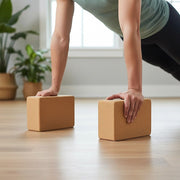 2 x Cork Yoga Block Set Natural Exercise Brick Support for Balance, Stretching and Stability V63-823991