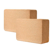 2 x Cork Yoga Block Set Natural Exercise Brick Support for Balance, Stretching and Stability V63-823991