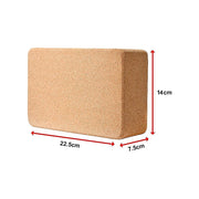 2 x Cork Yoga Block Set Natural Exercise Brick Support for Balance, Stretching and Stability V63-823991