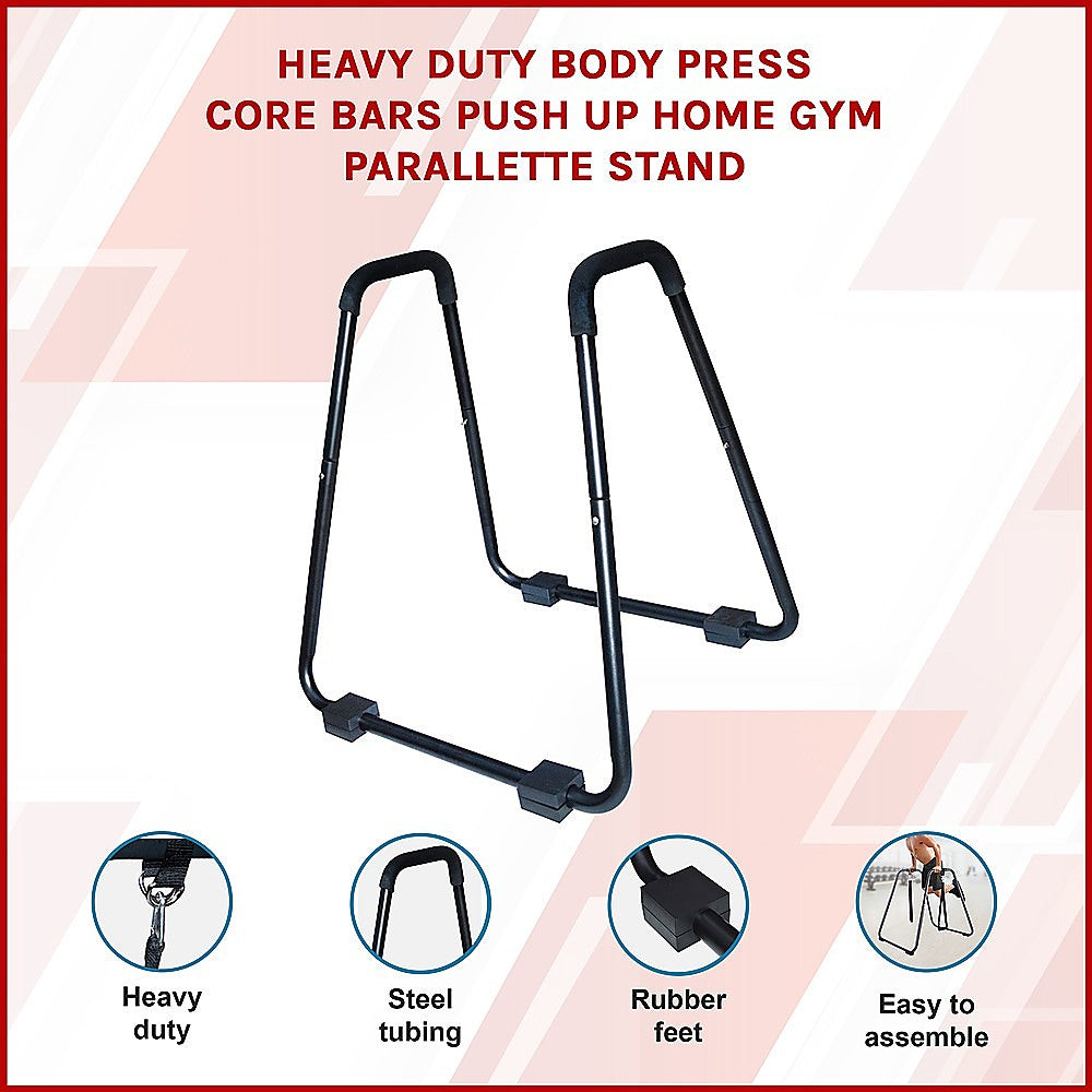 Heavy Duty Parallette Bars - Push Up & Core Strength Training Stands for Home Gym V63-824011