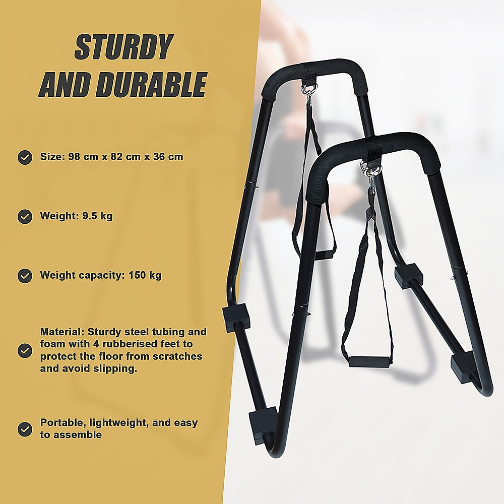 Heavy Duty Parallette Bars - Push Up & Core Strength Training Stands for Home Gym V63-824011