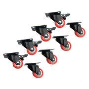 8 x 2" Polyurethane Castor Wheels - Swivel and 4 with brake V63-824101