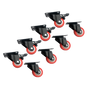 8 x 2" Polyurethane Castor Wheels - Swivel and 4 with brake V63-824101