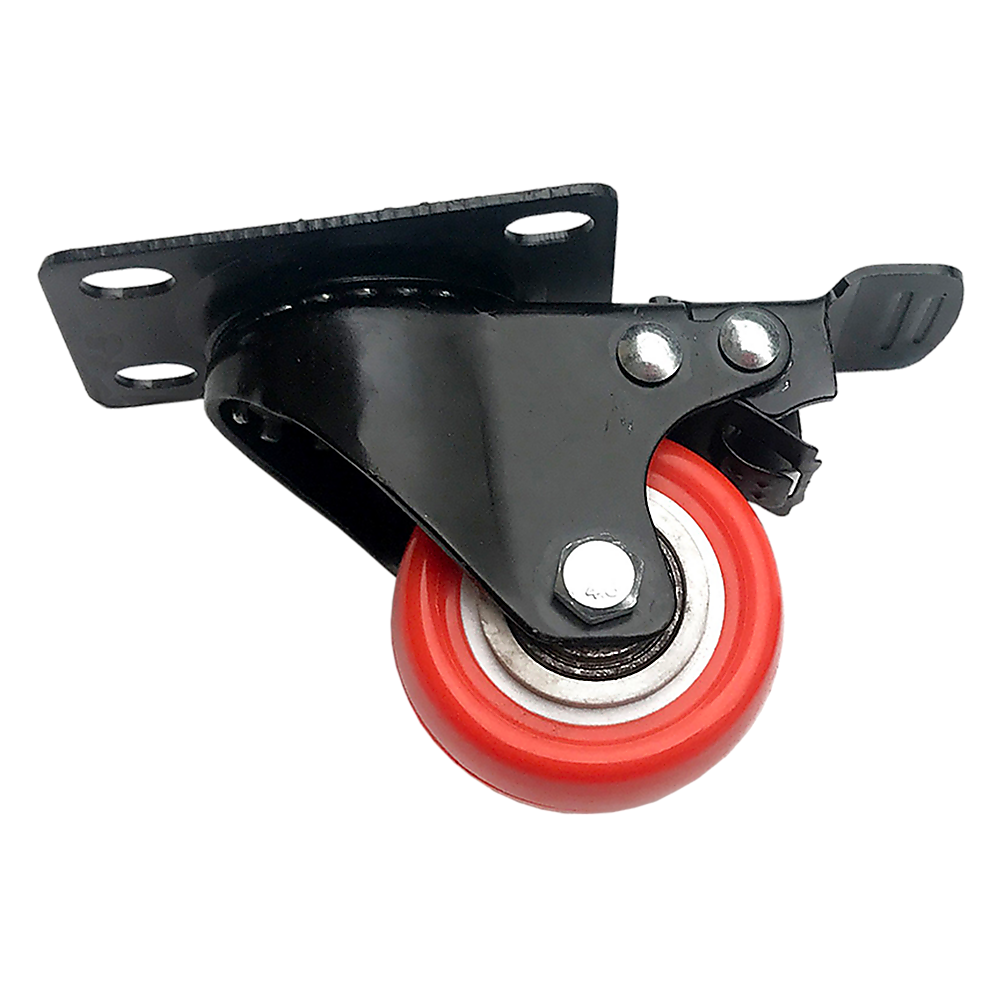 8 x 2" Polyurethane Castor Wheels - Swivel and 4 with brake V63-824101