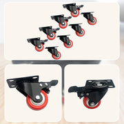 8 x 2" Polyurethane Castor Wheels - Swivel and 4 with brake V63-824101