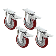 4 X 5" Heavy Duty 400kg Swivel Castor Wheels Trolley Furniture Caster All Brake V63-824111