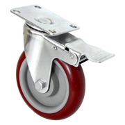 4 X 5" Heavy Duty 400kg Swivel Castor Wheels Trolley Furniture Caster All Brake V63-824111