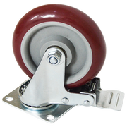 4 X 5" Heavy Duty 400kg Swivel Castor Wheels Trolley Furniture Caster All Brake V63-824111