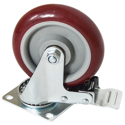 4 X 5" Heavy Duty 400kg Swivel Castor Wheels Trolley Furniture Caster All Brake V63-824111