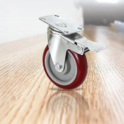 4 X 5" Heavy Duty 400kg Swivel Castor Wheels Trolley Furniture Caster All Brake V63-824111