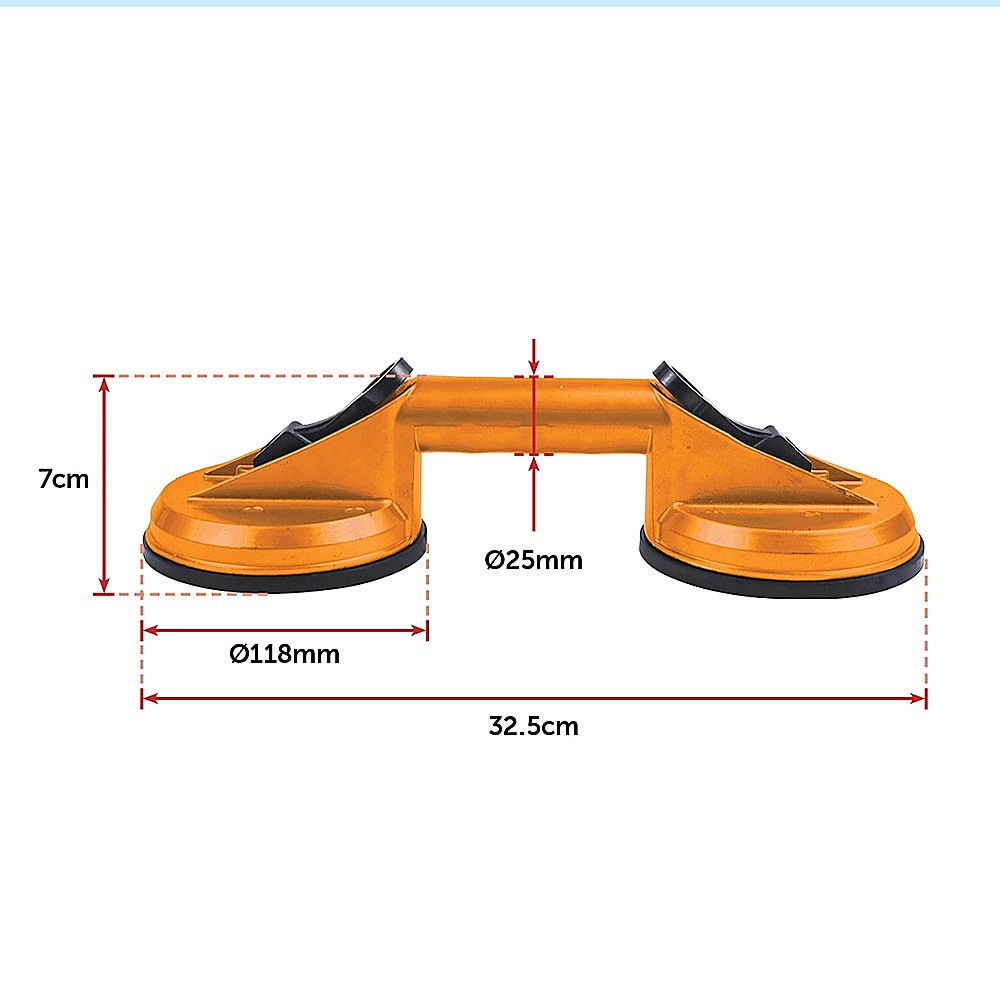 2x 100kg Aluminum Alloy Double Locking Suction Cup Glazer Glass Sucker Lifter V63-824131