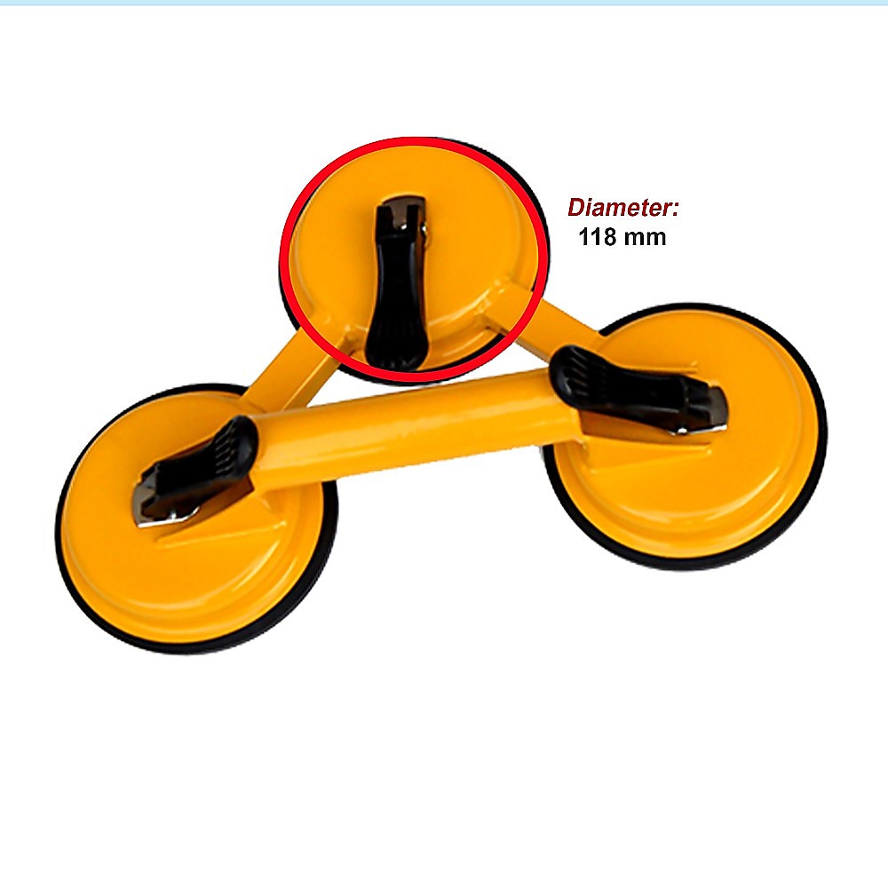 2x 150kg Load Aluminum Triple Suction Cup Pad Glazer Glass Sucker Remover Lifter V63-824141