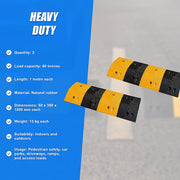 Pair of 1m Long 60T Load Rubber Speed Bump Hump Modular Speed Humps Road Hump V63-824161