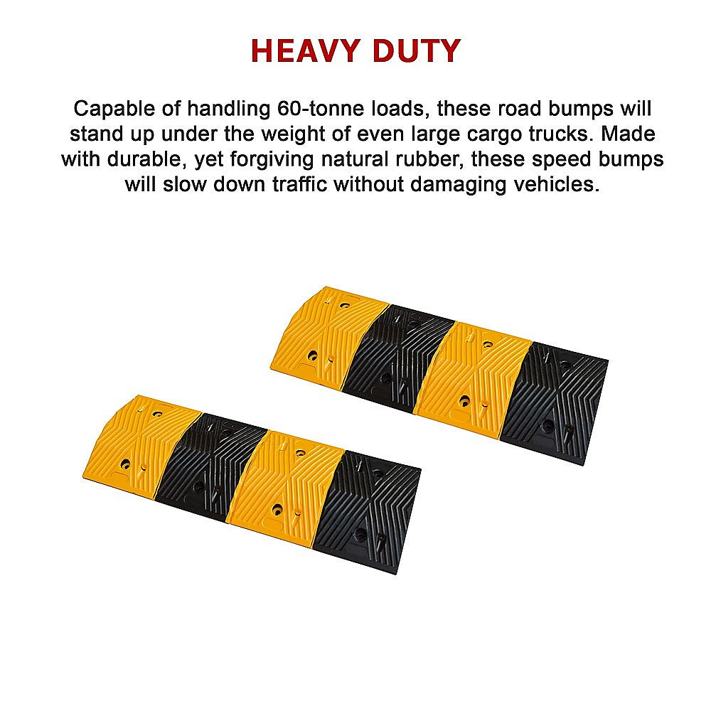 Pair of 1m Long 60T Load Rubber Speed Bump Hump Modular Speed Humps Road Hump V63-824161