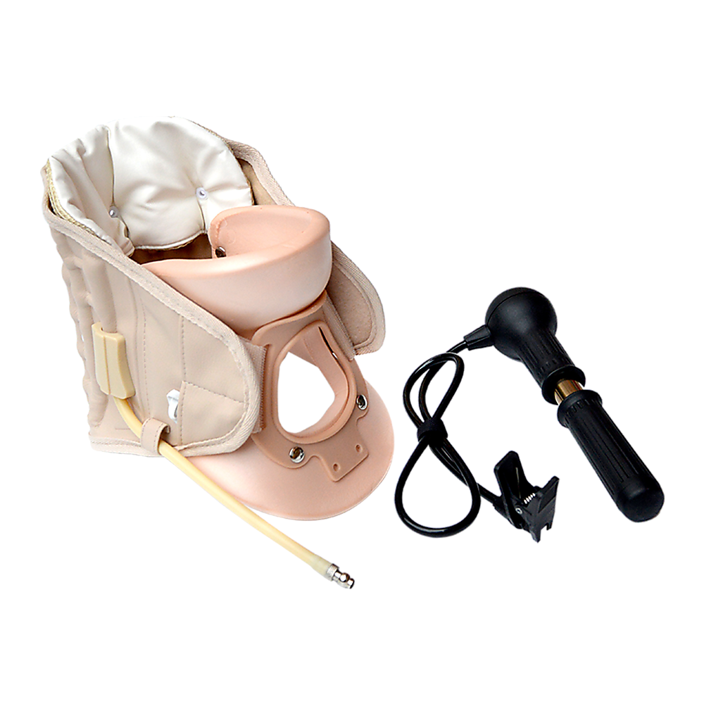 Neck Traction Air Decompression Support Brace Cervical Collar Hand Pump V63-824181