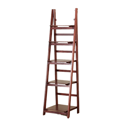5 Tier Wooden Ladder Shelf Stand Storage Book Shelves Shelving Display Rack V63-824191