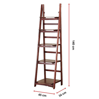 5 Tier Wooden Ladder Shelf Stand Storage Book Shelves Shelving Display Rack V63-824191