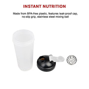 10x 700ml Protein Shaker Bottles - Gym Supplement Blender Mixer Shake Cups V63-824231