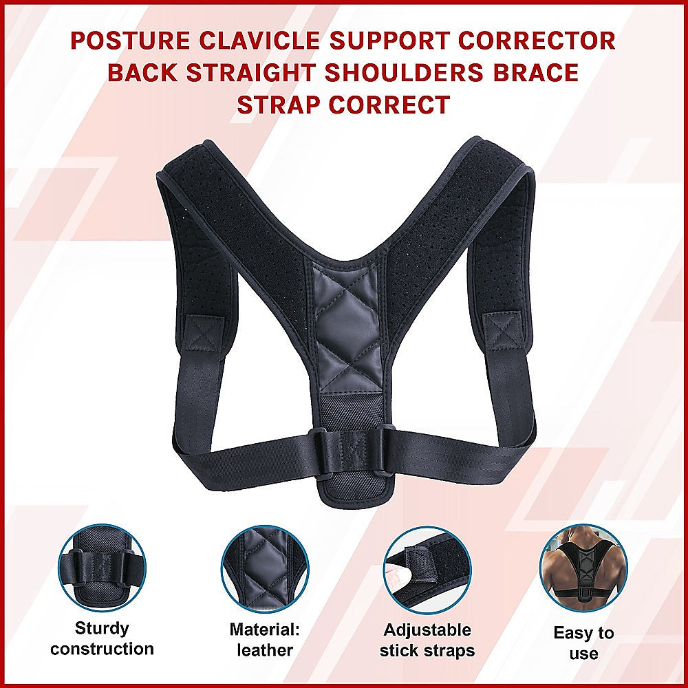 Posture Corrector Clavicle Support Back Straightener Shoulder Brace Strap V63-824271