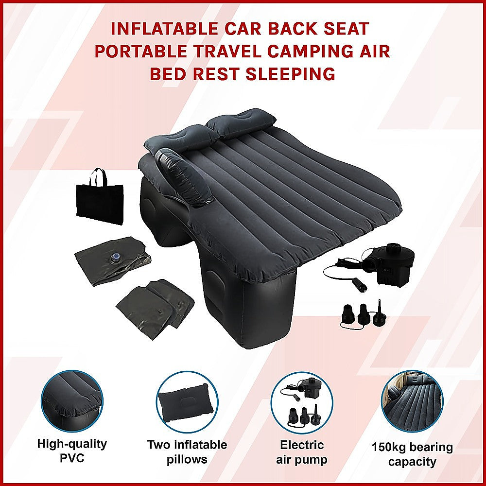 Inflatable Car Back Seat Mattress - Portable Travel Air Bed for Camping & Sleeping V63-824331