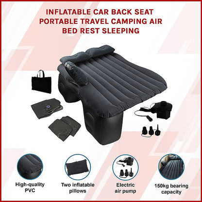 Inflatable Car Back Seat Mattress - Portable Travel Air Bed for Camping & Sleeping V63-824331