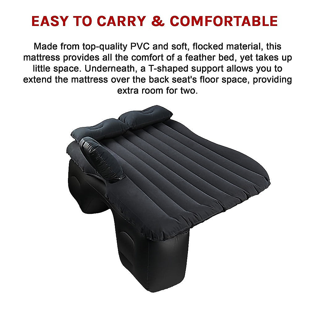 Inflatable Car Back Seat Mattress - Portable Travel Air Bed for Camping & Sleeping V63-824331