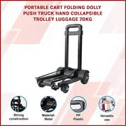 Portable Cart Folding Dolly Push Truck Hand Collapsible Trolley Luggage 70Kg V63-824341