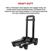 Portable Cart Folding Dolly Push Truck Hand Collapsible Trolley Luggage 70Kg V63-824341