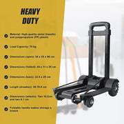 Portable Cart Folding Dolly Push Truck Hand Collapsible Trolley Luggage 70Kg V63-824341
