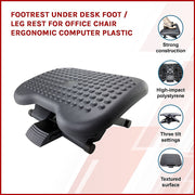 Footrest Under Desk Foot / Leg Rest for Office Chair Ergonomic Computer Plastic V63-824381