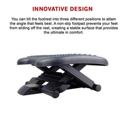 Footrest Under Desk Foot / Leg Rest for Office Chair Ergonomic Computer Plastic V63-824381
