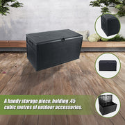 Patio Deck Box Outdoor Storage Plastic Bench Box 450 Litre V63-824391