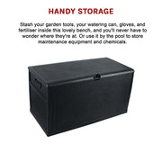 Patio Deck Box Outdoor Storage Plastic Bench Box 450 Litre V63-824391