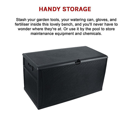 Patio Deck Box Outdoor Storage Plastic Bench Box 450 Litre V63-824391