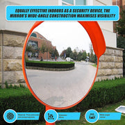 60cm Round Convex Mirror Blind Spot Safety Traffic Driveway Shop Wide Angle V63-824421
