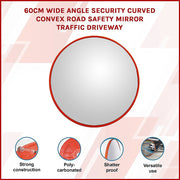 60cm Wide Angle Security Curved Convex Road Safety Mirror Traffic Driveway V63-824431