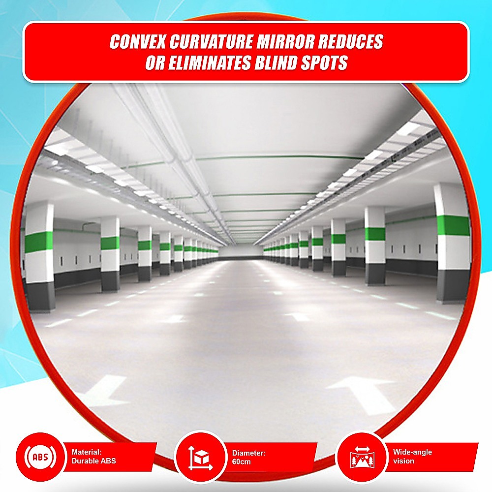 60cm Wide Angle Security Curved Convex Road Safety Mirror Traffic Driveway V63-824431