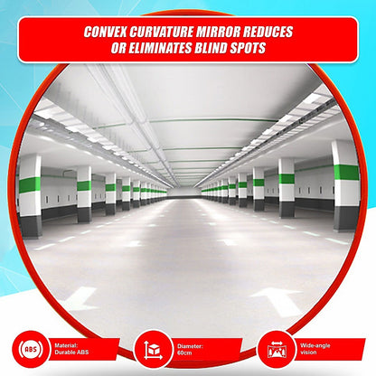 60cm Wide Angle Security Curved Convex Road Safety Mirror Traffic Driveway V63-824431