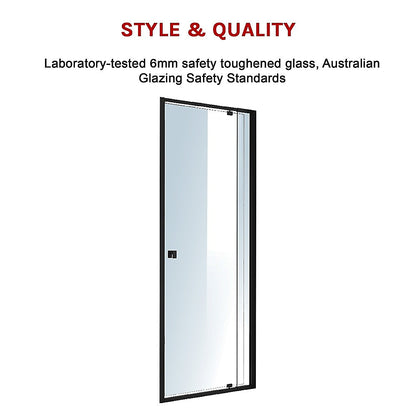 Adjustable Semi Frameless Shower Screen (74~82) x 195cm Australian Safety Glass V63-824451