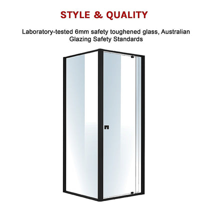 Semi Frameless Shower Screen (74~82)x 195cm & (89~92)x 195cm Side AS/NZS Glass V63-824471