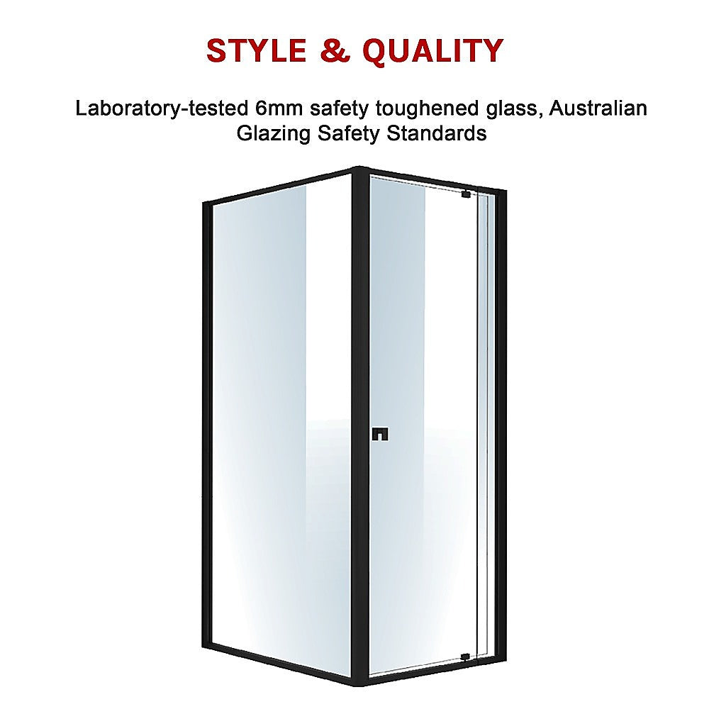 Semi Frameless Shower Screen (74~82)x 195cm & (98~101)x 195cm Side AS/NZS Glass V63-824481