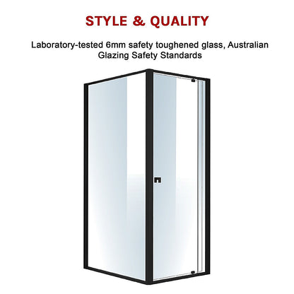 Semi Frameless Shower Screen (74~82)x 195cm & (98~101)x 195cm Side AS/NZS Glass V63-824481