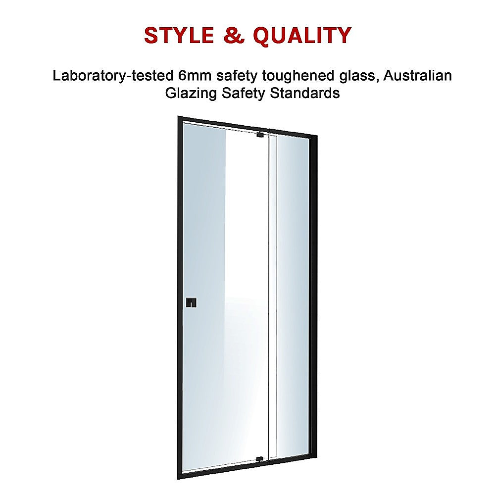 Adjustable Semi Frameless Shower Screen (98~106) x 195cm Australian Safety Glass V63-824501