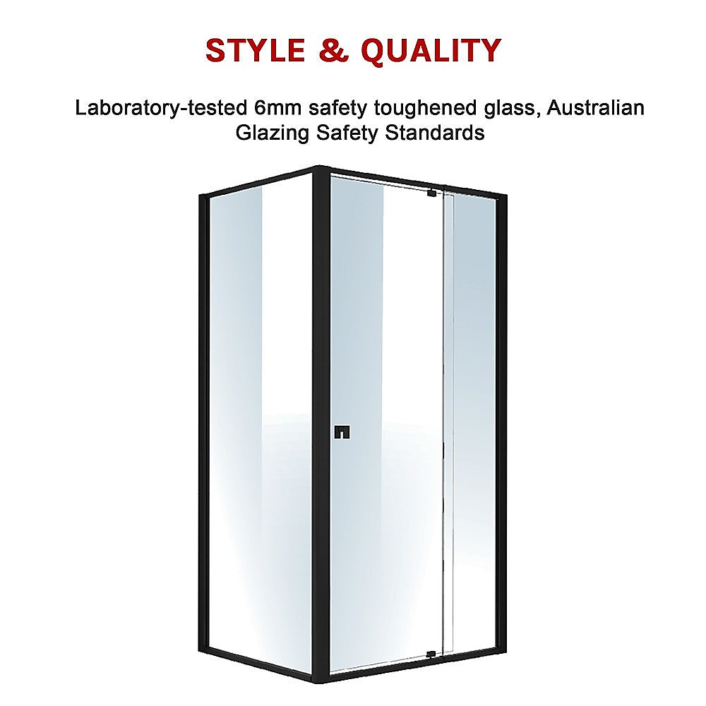 Semi Frameless Shower Screen (98~106)x 195cm & (77~80)x 195cm Side AS/NZS Glass V63-824521
