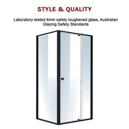 Semi Frameless Shower Screen (98~106)x 195cm & (77~80)x 195cm Side AS/NZS Glass V63-824521