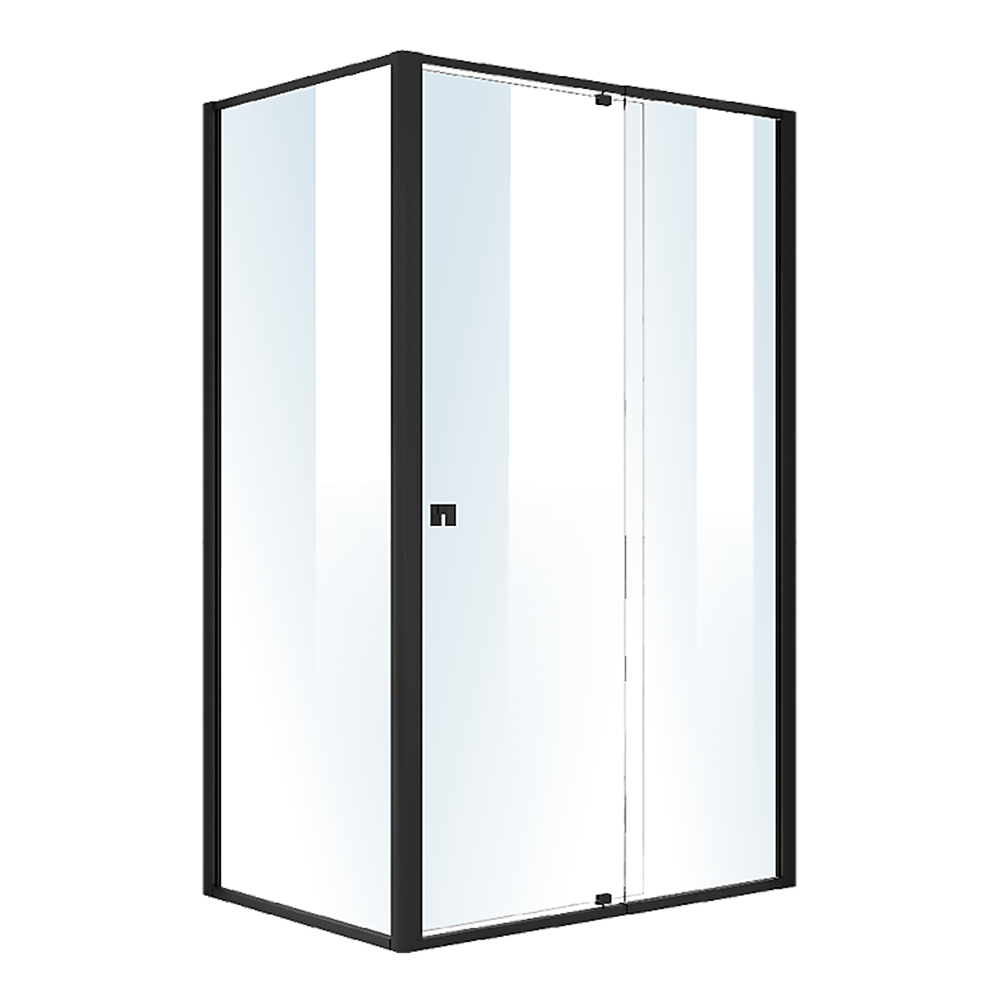 Semi Frameless Shower Screen (114~122)x 195cm & (77~80)x 195cm Side AS/NZS Glass V63-824531