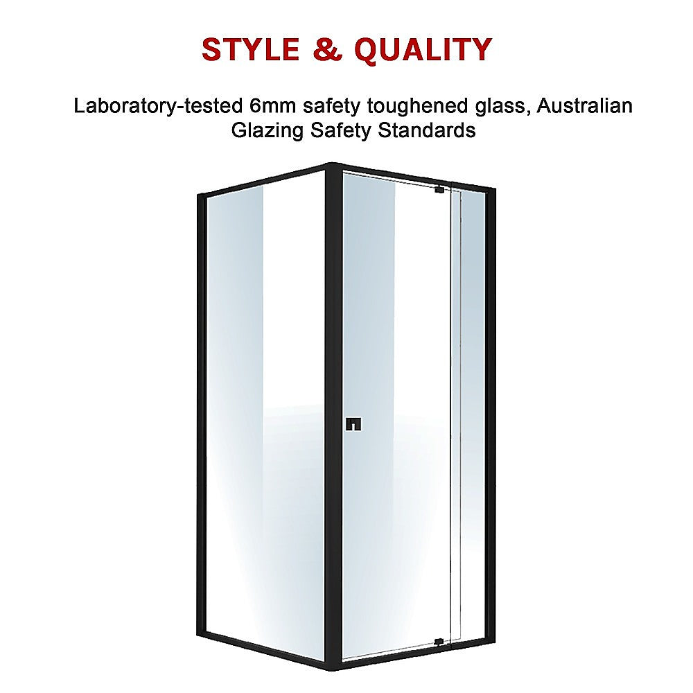 Semi Frameless Shower Screen (82~90)x 195cm & (89~92)x 195cm Side AS/NZS Glass V63-824551