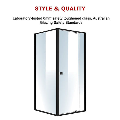 Semi Frameless Shower Screen (82~90)x 195cm & (89~92)x 195cm Side AS/NZS Glass V63-824551